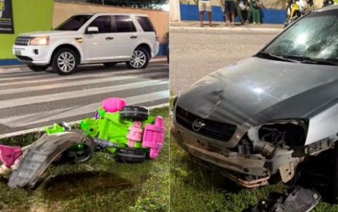 Carro atinge babá e criança de 2 anos em faixa de pedestres na Grande Natal